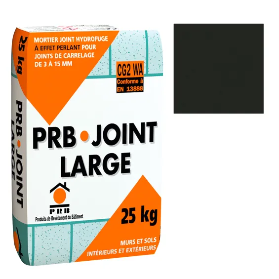  Mortier joint large noir carrelage 25kg - Réflex Boutique