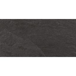 Carrelage sol effet pierre Ardoise noir 30x60 cm