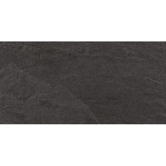 Carrelage sol effet pierre Ardoise noir 30x60 cm