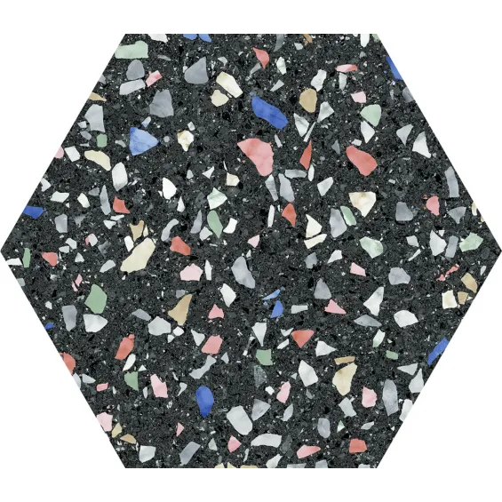  Carrelage sol hexagonal Rodin Dark colors 22x25 cm - Réflex Boutique