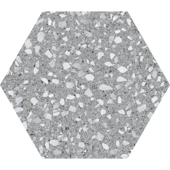  Carrelage sol hexagonal Rodin silver 22x25 cm - Réflex Boutique