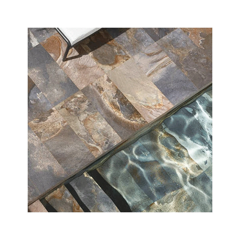Carrelage sol extérieur effet pierre Pierre de Bali Oxyd R11 3060cm