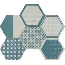 Carrelage sol hexagonal Soho boho onyx mix 19,6x16 cm