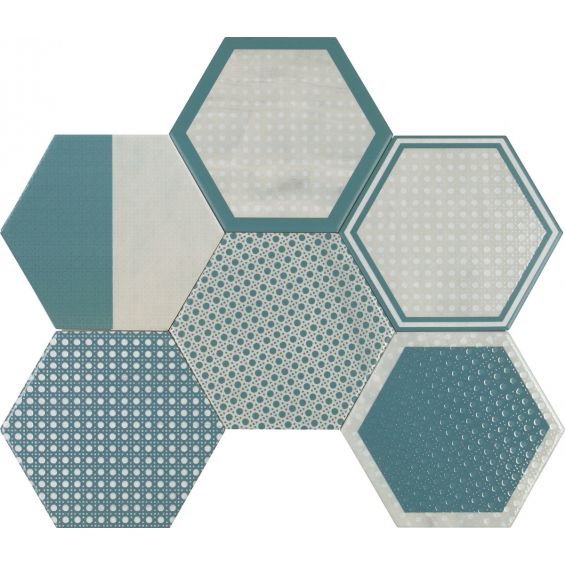 Carrelage sol hexagonal Soho boho onyx mix 19,6x16 cm