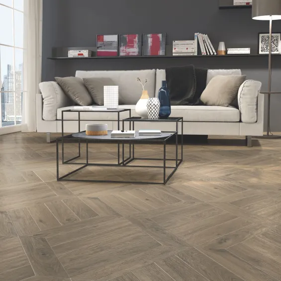  Carrelage sol imitation parquet Chevron Roble A 9.8x46.5 cm - Réflex Boutique