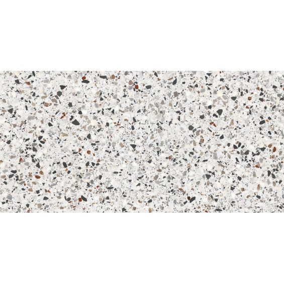 Carrelage effet Terrazzo Patio blanc flocon 60x120 cm