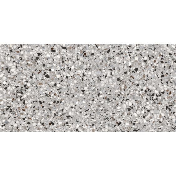 Carrelage effet Terrazzo Patio gris clair flocon 60x120 cm