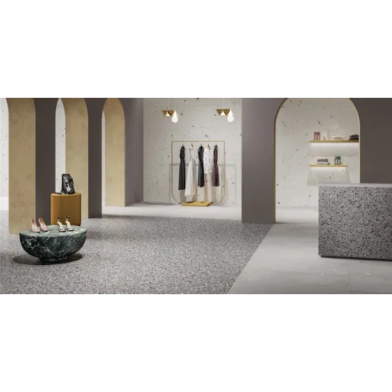  Carrelage effet Terrazzo Patio gris 60x60 cm - Réflex Boutique