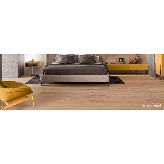  Carrelage sol extérieur effet bois Brésil miel R11 20x120 cm - Réflex Boutique