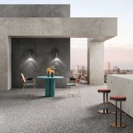 Carrelage sol extérieur terrazzo Patio gris clair flocon R11 60x60 cm