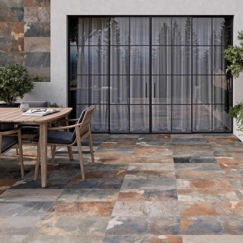 Carrelage sol extérieur pierre Pierre de Bali Météor Mix R11 30x60 cm