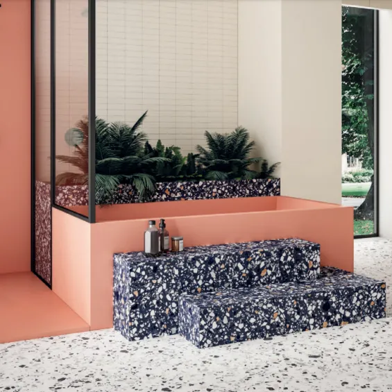  Carrelage sol effet terrazzo Balcone contarini 29.7x59.5 cm - Réflex Boutique