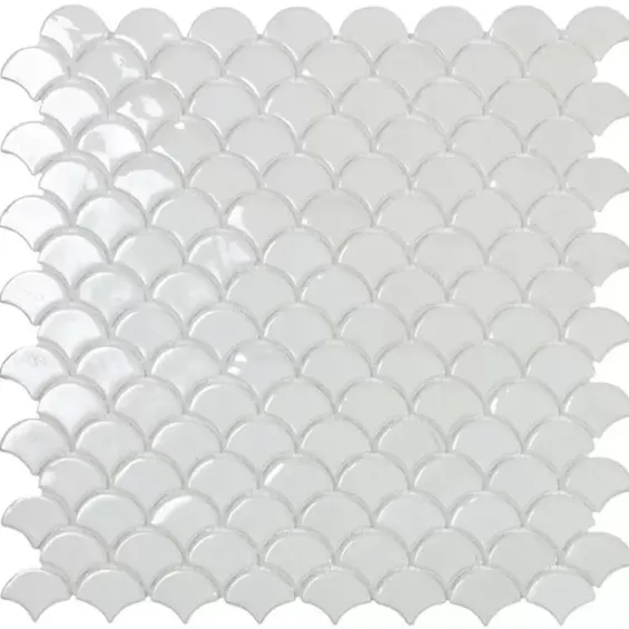  Mosaïque Ecaille blanc brillant 31,5 x 31,5 cm - Réflex Boutique