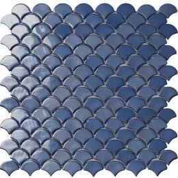 Mosaïque Ecaille Bleu foncé brillant 31,5 x 31,5 cm