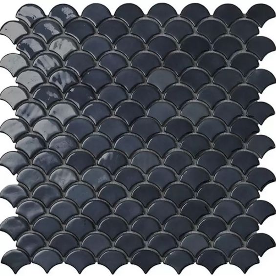Mosaïque Ecaille Noir brillant 31,5 x 31,5 cm