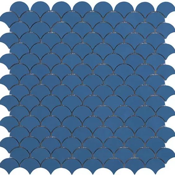 Mosaïque Ecaille Bleu mat 31,5 x 31,5 cm