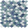  Mosaïque Ecaille Mix Mer mat 31,5 x 31,5 cm - Réflex Boutique