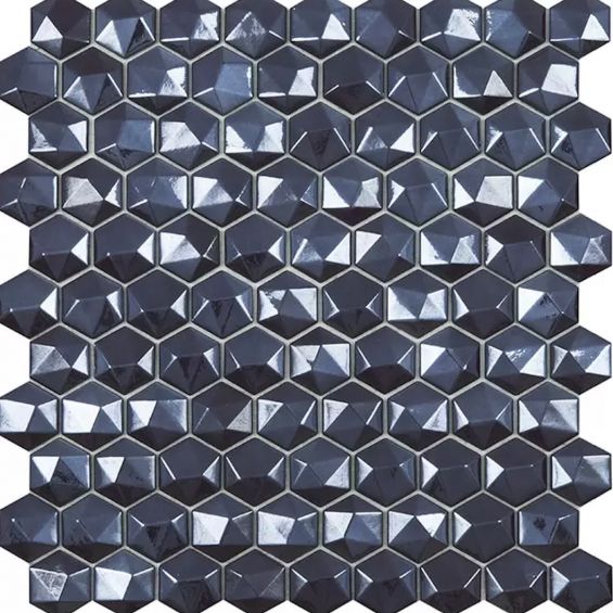 Mosaïque Diamant Hexagonal Violine brillant 31,5 x 31,5 cm
