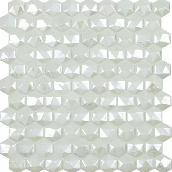Mosaïque Diamant Hexagonal Blanc brillant 31,5 x 31,5 cm