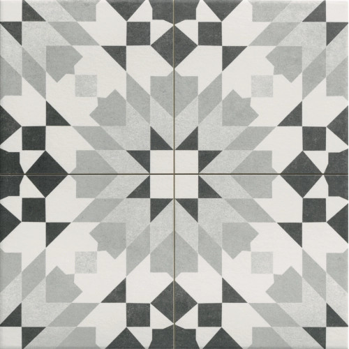 Carrelage sol effet carreaux de ciment Water gris 44x44 cm