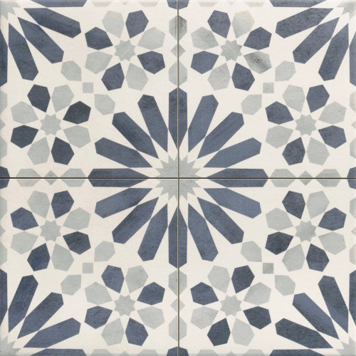 Carrelage sol effet carreaux de ciment Water bleu 44x44 cm