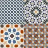 Carrelage sol effet carreaux de ciment Water multicolore 44x44 cm