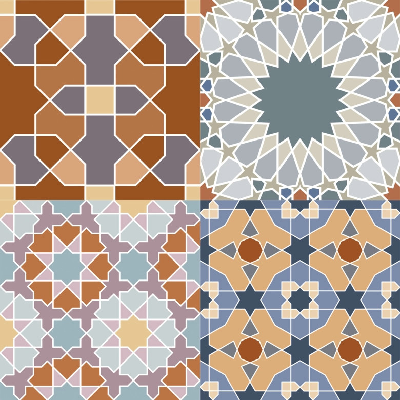Carrelage sol effet carreaux de ciment Water multicolore 44x44 cm