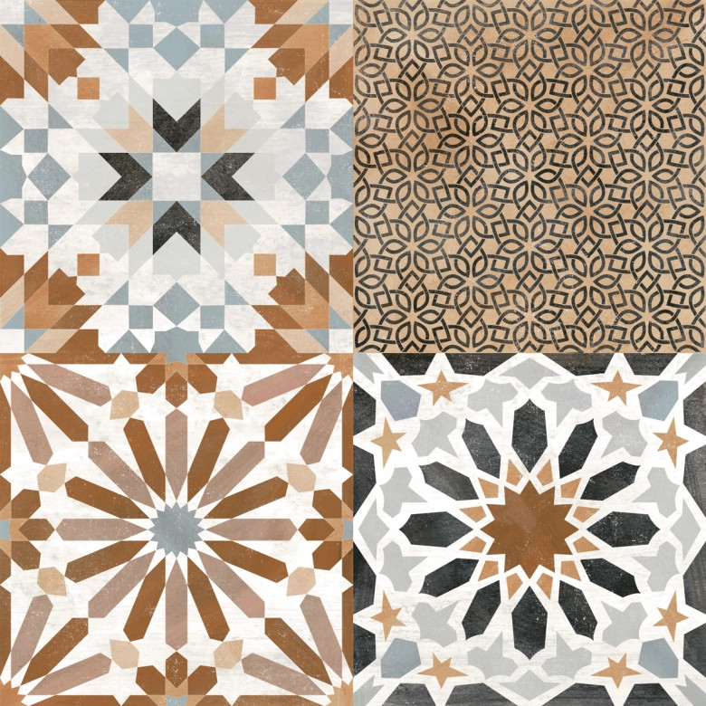 Carrelage sol effet carreaux de ciment Water mix 44x44 cm