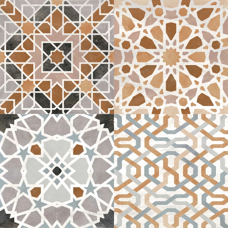 Carrelage sol effet carreaux de ciment Water mix 44x44 cm