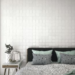 Carrelage mur moderne Block blanc 33x33 cm