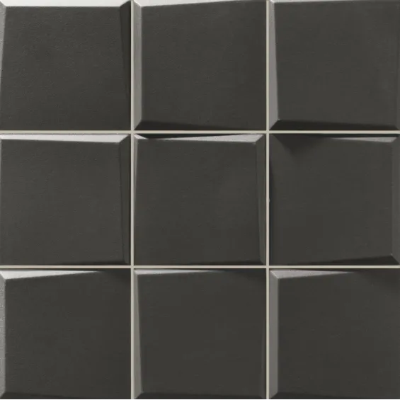  Carrelage mur moderne Block noir 33x33 cm - Réflex Boutique