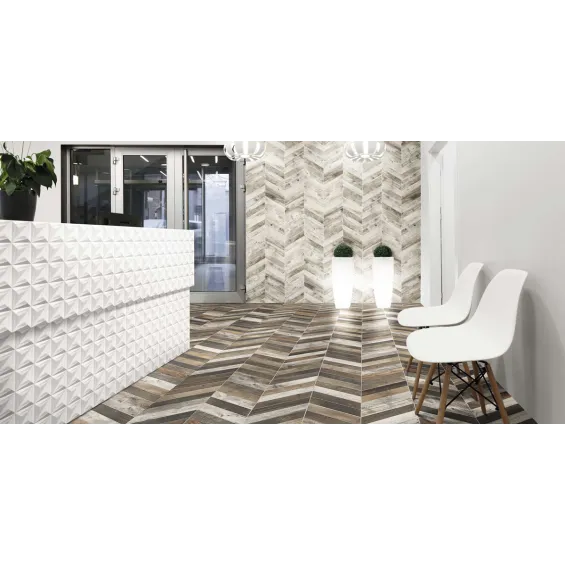  Carrelage parquet chevron Latte terre 70x40 cm - Réflex Boutique