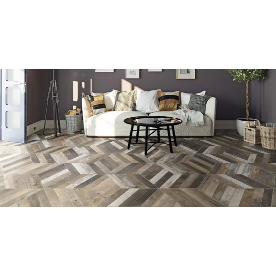  Carrelage parquet chevron Latte terre 70x40 cm - Réflex Boutique