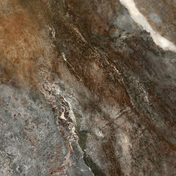 Carrelage sol poli effet marbre Récife terre 120x120 cm