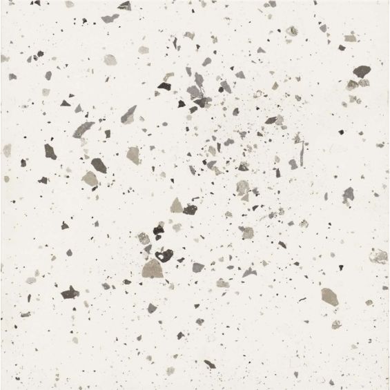 Dalle extérieur effet carreaux ciment Fragment neige R11 14 mm 32,9x32,9 cm