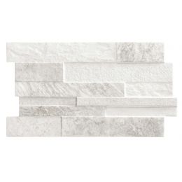 Carrelage effet parement Alpes blanc 31x56 cm