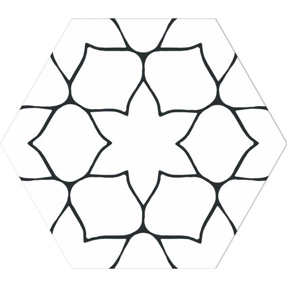 Carrelage sol hexagonal Bastille blanc 28.5x33 cm