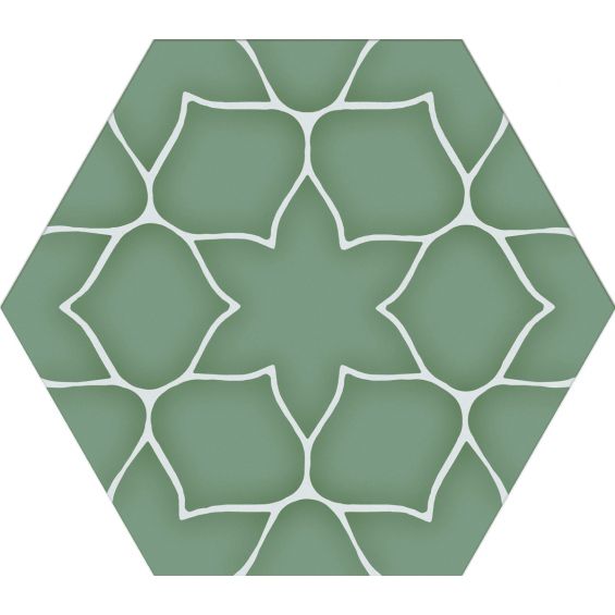 Carrelage sol hexagonal Bastille vert 28.5x33 cm