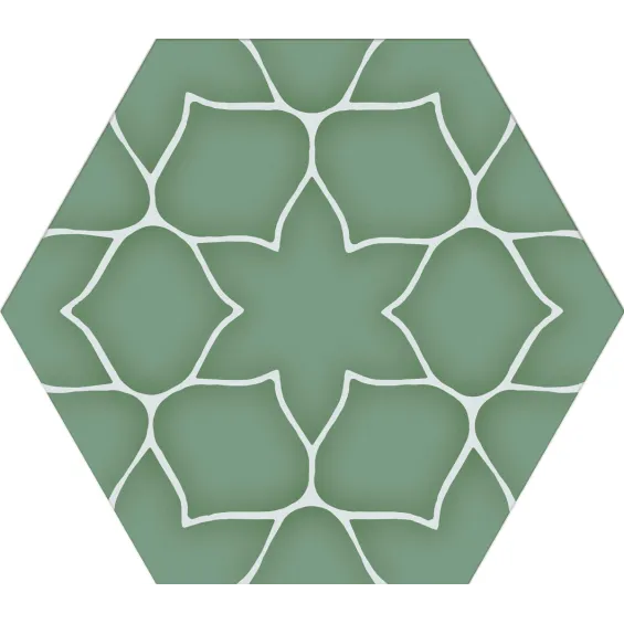  Carrelage sol hexagonal Bastille vert 28.5x33 cm - Réflex Boutique