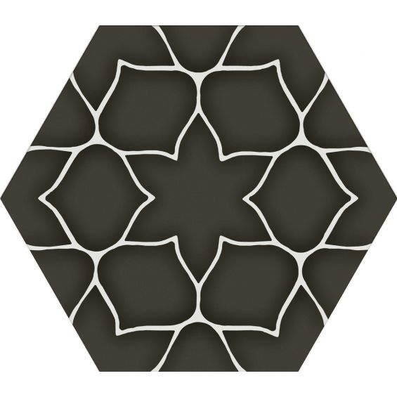 Carrelage sol hexagonal Bastille anthracite 28.5x33 cm