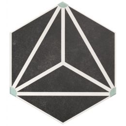 Carrelage sol hexagonal Beaumarchais anthracite 28.5x33 cm