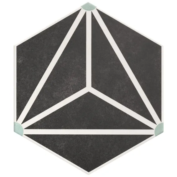  Carrelage sol hexagonal Beaumarchais anthracite 28.5x33 cm - Réflex Boutique