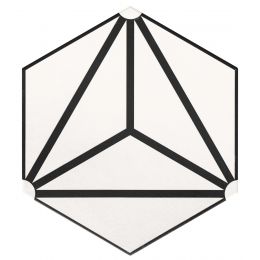 Carrelage sol hexagonal Beaumarchais blanc 28.5x33 cm
