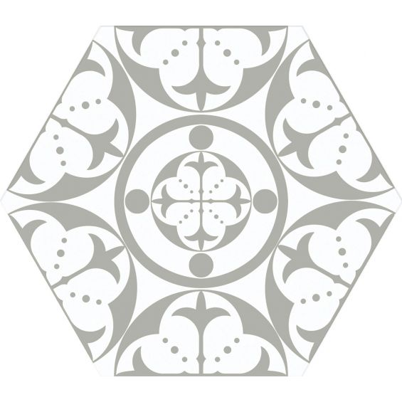 Carrelage sol hexagonal Beaumarchais perle 28.5x33 cm