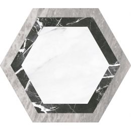 Carrelage sol hexagonal Caprice neige 28.5x33 cm