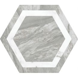Carrelage sol hexagonal Caprice décor perle 28.5x33 cm