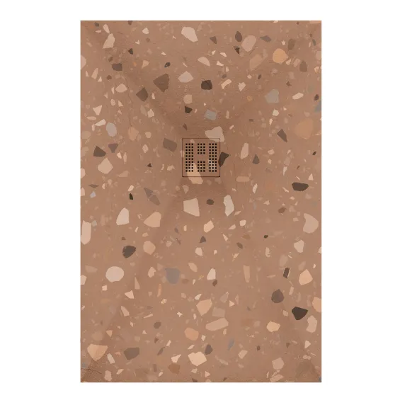  Receveur Terrazzo Terracotta antidérapant extraplat - Réflex Boutique