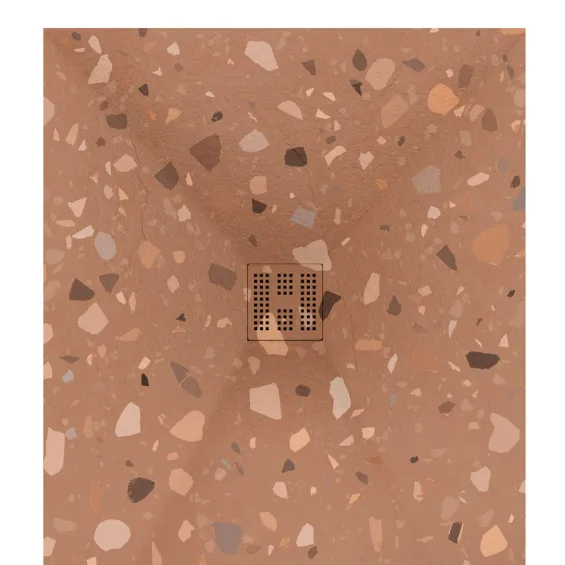  Receveur Terrazzo Terracotta antidérapant extraplat - Réflex Boutique