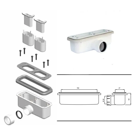  Receveur Bridge lisse Brossé anthracite antidérapant - Réflex Boutique