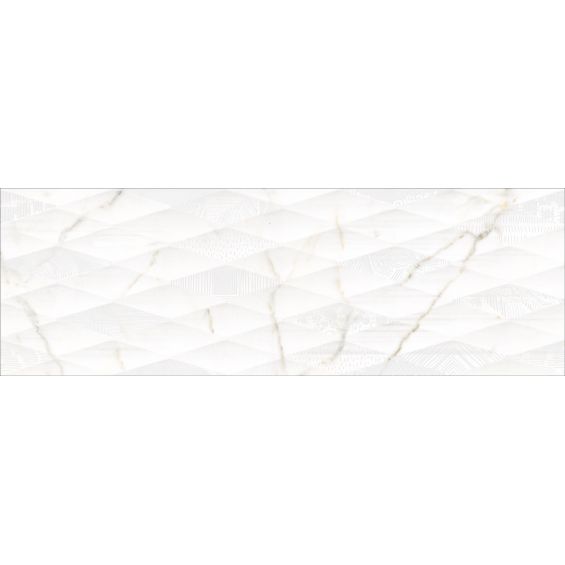 Carrelage mur effet marbre Athéna décor relief or 25x75 cm
